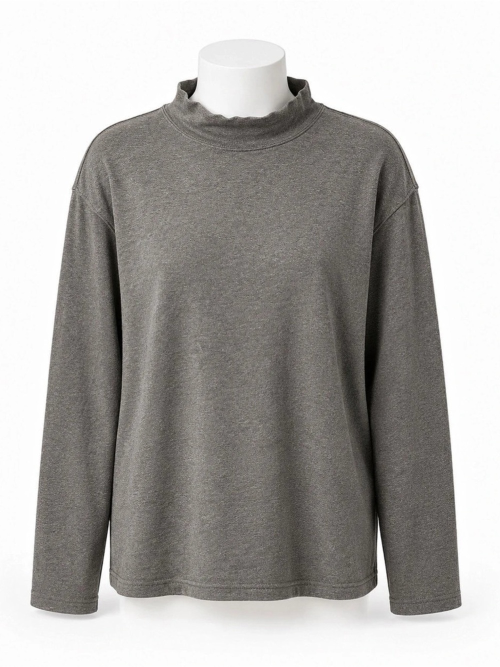 croft & barrow Long Sleeve Mock Neck Top in Gray Size 2X